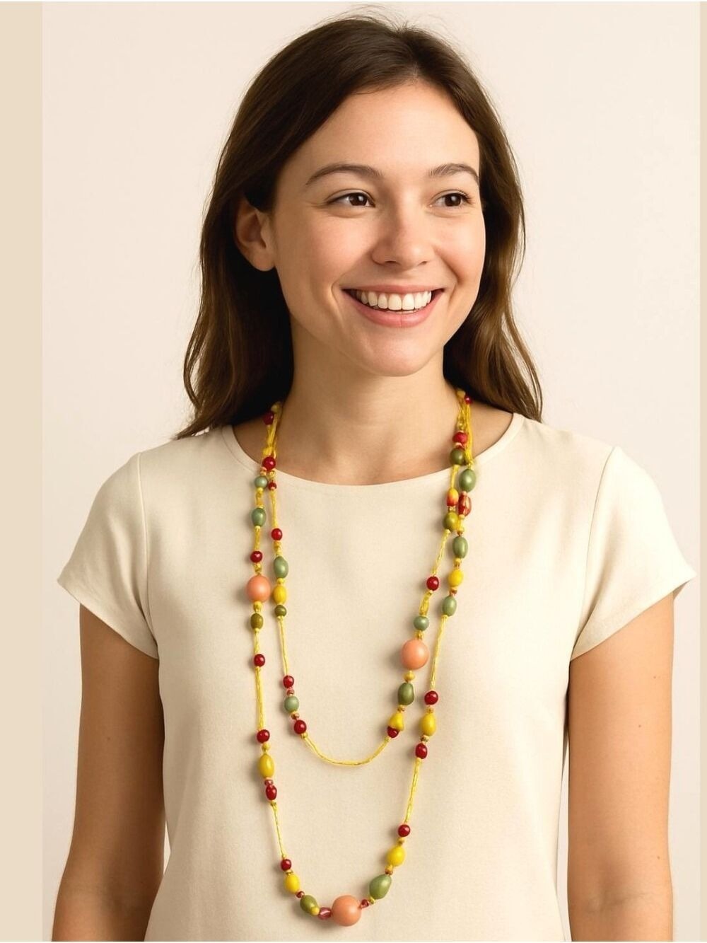 Czech Glass And wood Bead Necklace 🆕